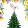 thumbnail image 2 of Binwennn Shatterproof Ornament Set Christmas Ornament Packs Ornament Exchange Easter Spring Tree Topper Decoration Rabbit Ears Tree Topper Decoration With Metal Spiral Base For Festive Decoration, 2 of 8