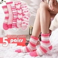 thumbnail image 2 of 5 Pairs Womens Fuzzy Socks Fleece Fluffy Cabin Plush Slipper Warm Soft Cozy Winter Adult Socks, 2 of 7
