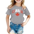 thumbnail image 4 of T-shirt à Manches Courtes pour Filles Fête du Canada Été Col Rond Coupe Décontractée Basique, 4 of 4