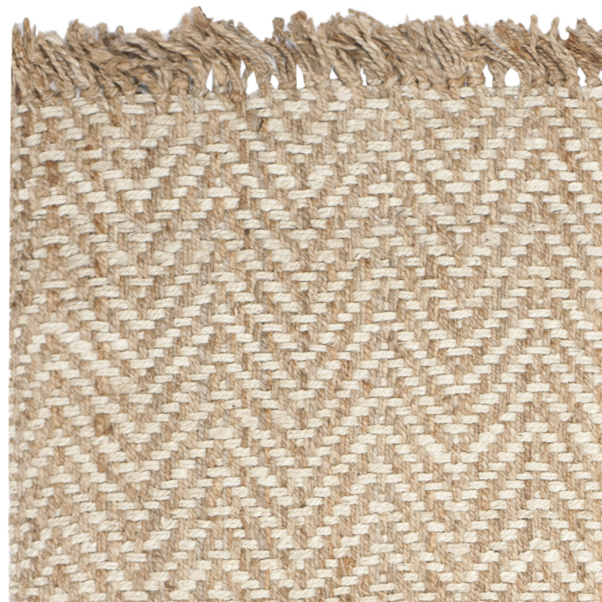 SAFAVIEH Natural Fiber Gillian Chevron Jute Area Rug, Bleach/Natural, 6' x 9'