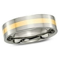 thumbnail image 1 of Mens 6mm Titanium Wedding Band Ring with 14 Gold Inlay, 1 of 6