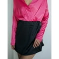 thumbnail image 5 of Biezeib Women's Satin Mini Skirt Slim Fit A-Line Back Zip Up Solid Color Short Skirt for Party Club, 5 of 6