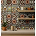 thumbnail image 4 of S4sassy Self Adhesive Wallpaper, Square Tile Wallpaper, Brown Removable DIY Vinyl Tile Pattern Wall Covering, Textured Peel and Stick Contact Paper for Entryway Walls, Kitchen Backsplash (25"x60"), 4 of 8