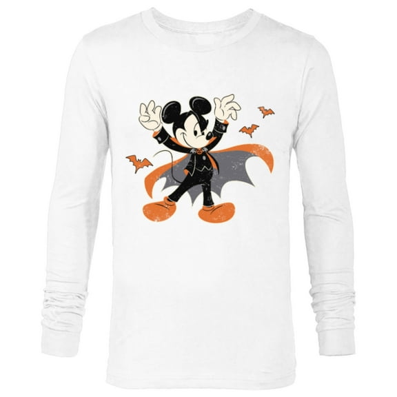 Disney Mickey Mouse Spooky Dracula Costume Halloween - Long Sleeve T-Shirt for Men - Customized-White