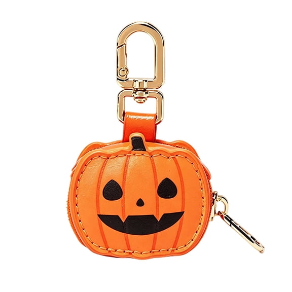 Purse Keychain Halloween Pumpkin Keychain, Wallet Purse Bag Charms Leather for Women, Pumpkin