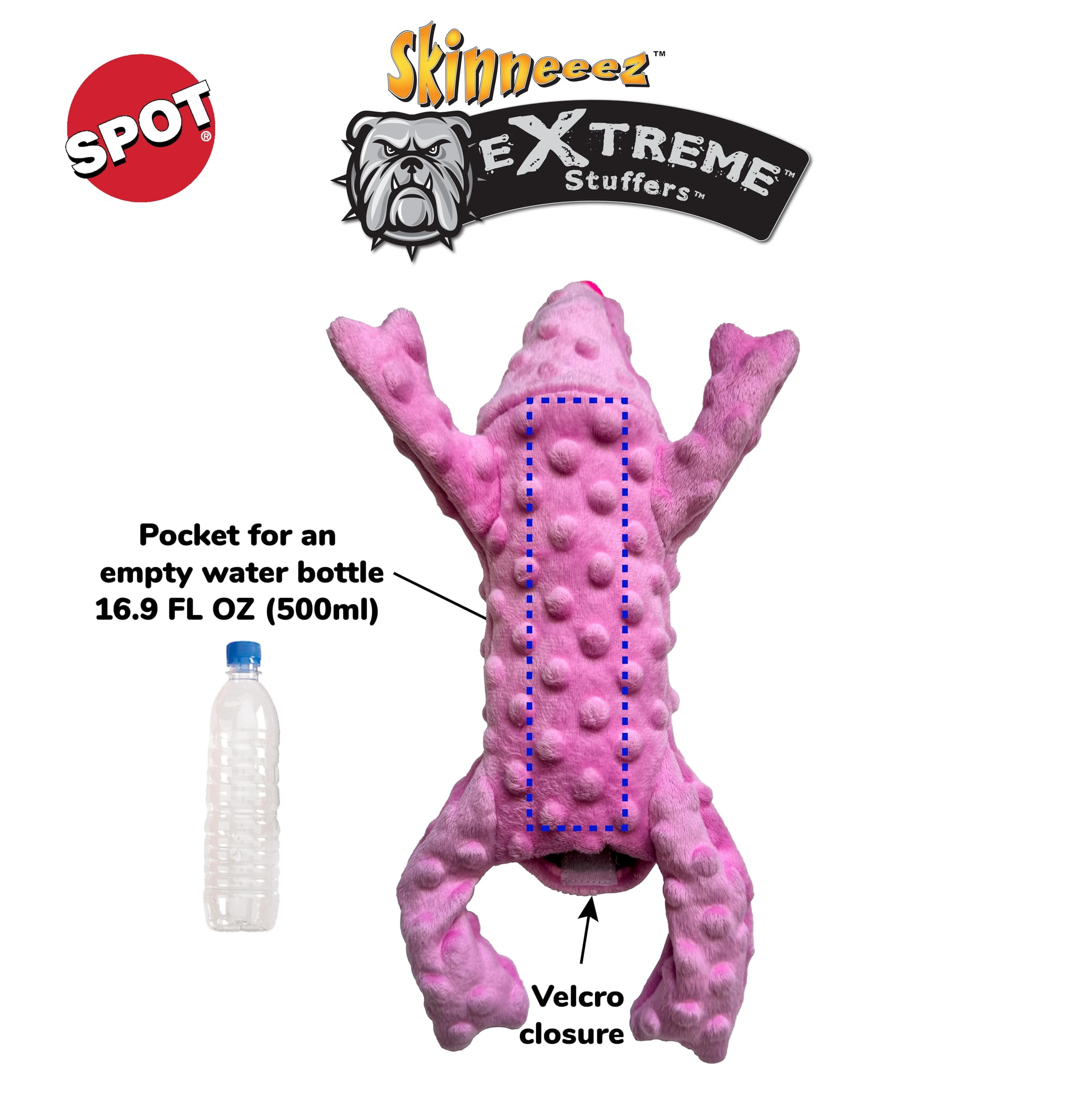 SPOT Skinneeez Extreme Stuffers Pig Dog Toy with Squeaker & Rip-Stop Mesh Lining, for Small to Medium Puppies & Dogs, 14 Inch