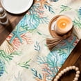 thumbnail image 3 of Beach Coastal Table Runner 120 Inches, Summer Coral Starfish Nautical Ocean Vintage Bed Runner Dresser Scarves Tabletop for Indoor Outdoor Parties/Ceremony/Banquet, 13"x 120", 3 of 8
