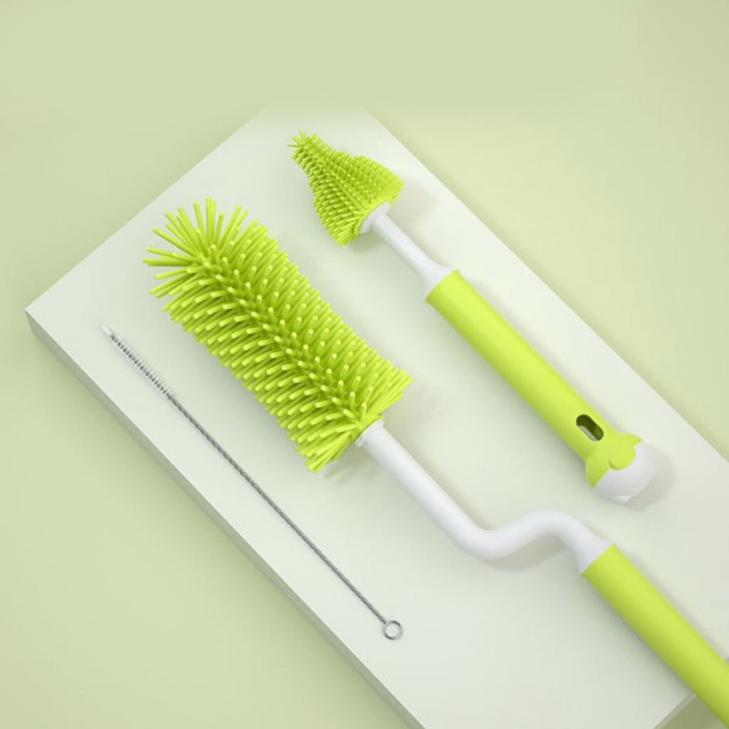 3Pcs Nipple Brush Cleaner Reusable Water Bottle Brush with Sturdy Bristle