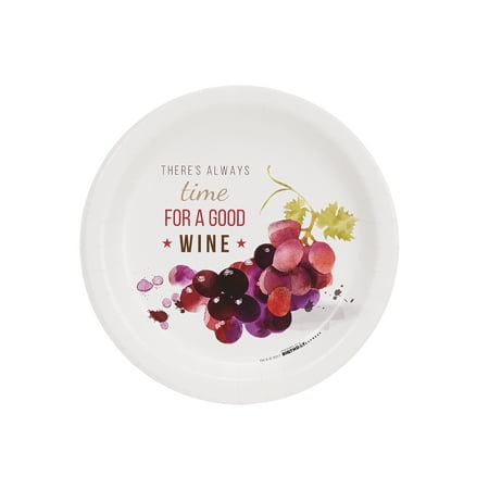 Wine Party Time For Wine Cocktail Plates (8) (Best Sparkling Wine For Cocktails)