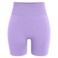 thumbnail image 3 of GEWSEY Gym Shorts Women, Seamless Yoga Workout Shorts, High-Waisted 3.6'' Scrunch Booty Lifting Athletic Running Shorts (Purple, S), 3 of 5