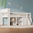 thumbnail image 4 of Full Size Loft Bed with Storage, Headboard with LED Light, White, 4 of 4