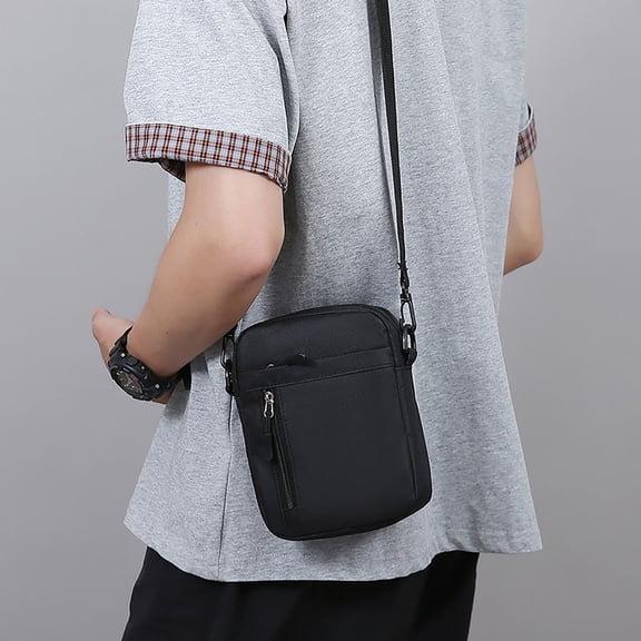 COM1950s Mens Crossbody Bag,Waterproof Nylon Shoulder Bag with Multiple Pockets,Lightweight Casual Phone Bag for Business Travel and Daily Use