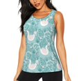 thumbnail image 1 of Balery Swan And Flowers4 Camiseta sin mangas estampada ligera para mujer, tops de entrenamiento sin mangas, camisetas de yoga transpirables de secado rápido.-Large, 1 of 7