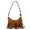 Brown, variant on Women Shoulder Bag Fashion New Pattern Tassel Decoration Retro Casual Large Capacity Zipper Practical Messenger Bag