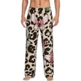 thumbnail image 2 of Picia Leopard Dots Mens Soft Woven Cotton Elastic Waistband Sleep Pajama Pant Lounge Sleep Pant With Pockets And Drawstring-, 2 of 9