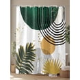 thumbnail image 4 of Fsddascl Green Yellow Boho Shower Curtain Set - Extra Long 72" x 96" Washable Bathtub Curtain with 12 Hooks, Modern Abstract Geometric Waterproof Fabric Stall Shower Curtains for Bathroom/Bathtub, 4 of 6