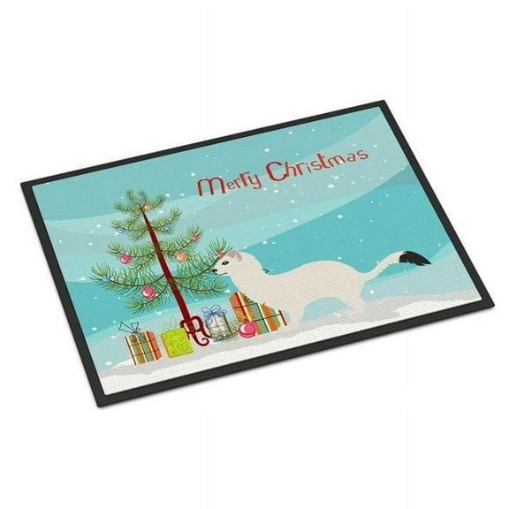Caroline's Treasures BB9239JMAT Stoat Short-tailed Weasel Christmas Door Mat, Indoor Rug or Outdoor Welcome Mat 24x36
