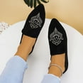 thumbnail image 5 of Black Women'S Slip-On Flats With Low Block Heel And Bohemian Design, Lightweight Comfort For Daily Outfits, 5 of 9