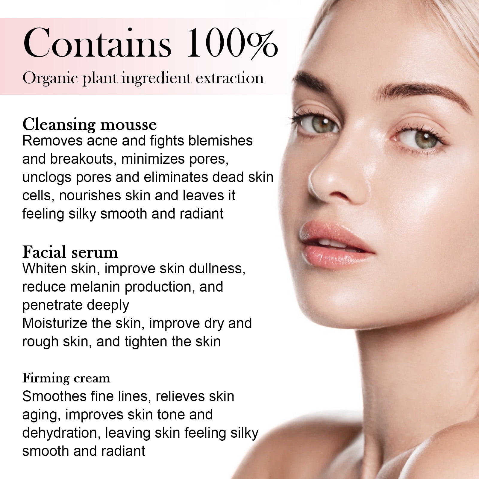 Alvantor Travel Friendly Hydrating Facial Serum, Cream, and Cleanser Set for Women and Teens