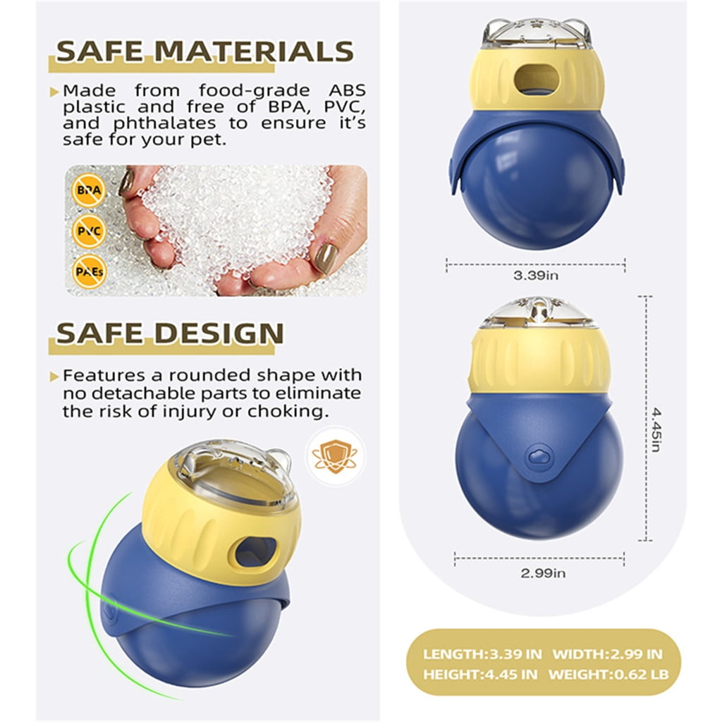 Dog Treat Dispensing Toy Ball Shape Leaking Food Slow Feeder Puzzle Interactive Pet Training Pet Game