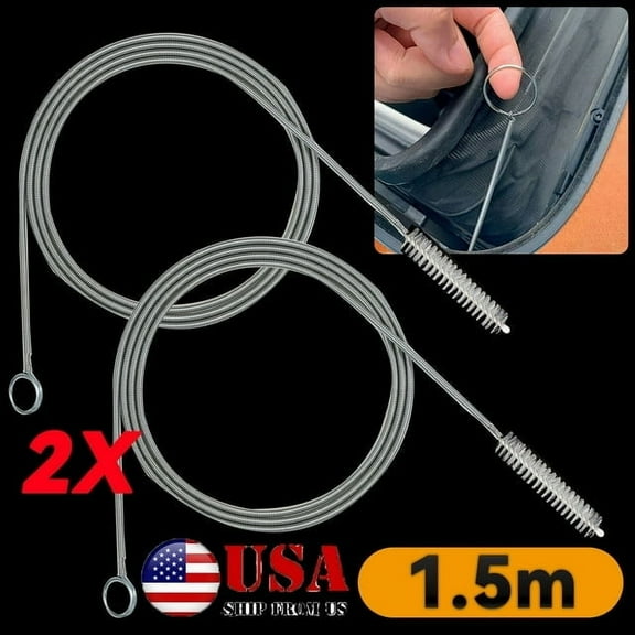 2x Flexible 150cm Car Drain Dredge Sunroof Cleaning Scrub Brush Accessories Tool