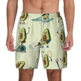 thumbnail image 2 of Picia Avocado for Exercise pattern Mens Swim Trunks with Compression Liner Stretch Beach Shorts Quick Dry with Zipper Pockets No-Chafing Board Shorts-Small, 2 of 9