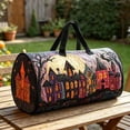 thumbnail image 5 of Halloween Tote Bags for Women Cute Cat Pumpkin 3D Printed Purse Hobo Bag for Travel and Work Trendy Halloween Handbags(03_Purple,18英寸 x 9英寸 x 9英寸), 5 of 5