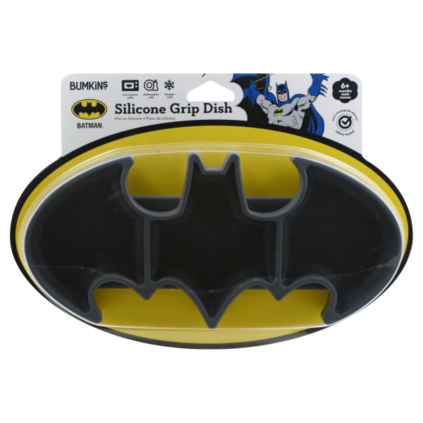 Microwave Dishwasher Safe Divided Plate Suction Plate BPA Free Baby Toddler Plate Bumkins DC Comics Batman Silicone Grip Dish 