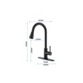 thumbnail image 5 of SINLOOG Black Kitchen Faucet, Kitchen Faucets with Pull Down Sprayer Commercial Stainless Steel Single Handle Single Hole Kitchen Sink Faucet, 5 of 5