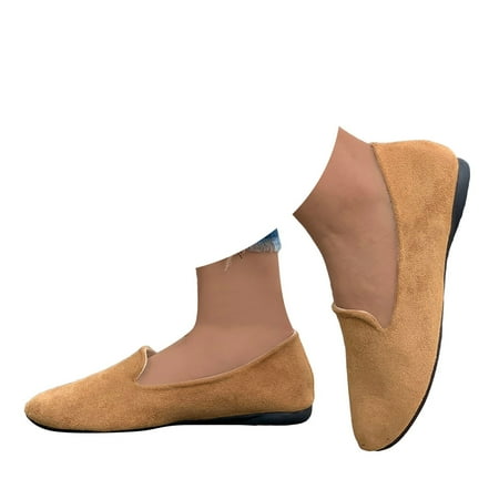 Women Round Toe Flats Shoes Dressy Comfortable Slip On Dress Business Casual Office Work Shoes
