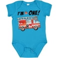 thumbnail image 3 of Inktastic I'm 1 Fire Truck 1st Birthday Boys or Girls Baby Bodysuit, 3 of 5