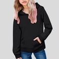 thumbnail image 5 of Towmus Hoodies for Boy/Girl Fleece Hooded Sweatshirts Solid Thickened Warm Long Sleeve Pullover Tops with Pocket, 5 of 7