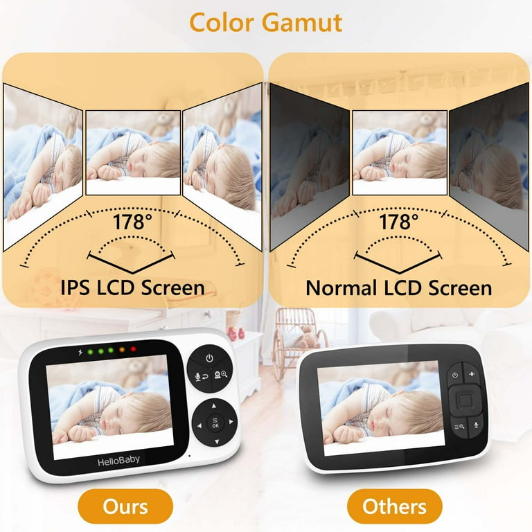 HelloBaby Baby Monitor-HB2033 with Camera and Audio, 1000ft Long