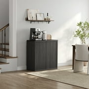SICOTAS 103.8 Extra Long Black Sideboard Buffet Cabinet with Storage ,Modern Sideboard Buffet with Adjustable Shelf & Pop-up Door Large Coffee Bar Cabinet for Dining Room Living Room