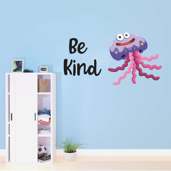 Jellyfish Be Kind Treasure Chest Gold Coins Neckles Fish Dream Big Little Octopus Statfish Princess Queen Sweet Dreams Bedtime Unicorn Lovely Holiday Decorating Wall Decal Sticker - Size: 10 In X 5 In