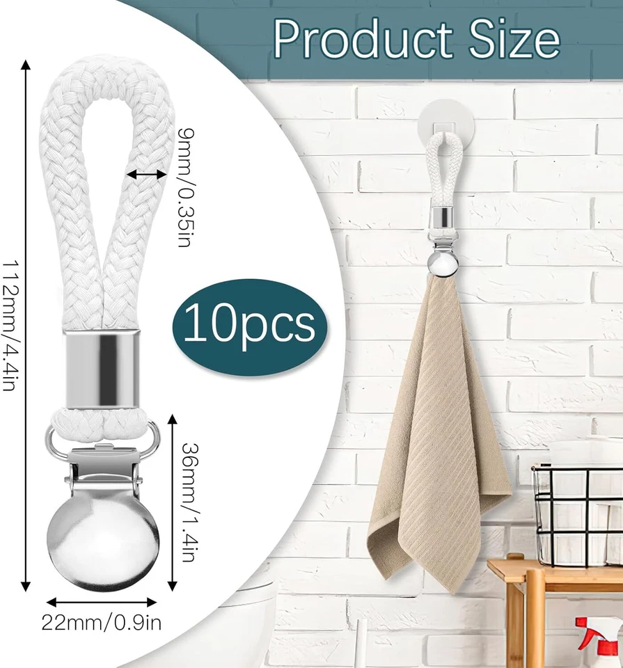 BUTTERFLY- 10Pcs Tea Towel Clips Cloth Hanging Metal Clips Hand Towel For Kitchen Bathroom