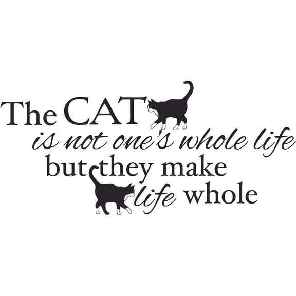 Quotes Love Pet Animal Cat Life Lettering Wall Sticker Art Design Decal for Girls Boys Kids Room Bedroom Nursery Kindergarten House Fun Home Decor Stickers Wall Art Vinyl Decoration (17x30 inch)