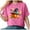 A242-Hot Pink, variant on HCNTES Halloween Shirts for Women Fall Tee Shirt Funny Graphic Tshirt Clothes(L,A242-Hot Pink)