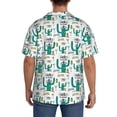 thumbnail image 3 of Uemuo Hello Summer Pattern Cotton Linen Short Sleeve Shirts,Casual Lightweight Button Down Shirts,Vacation Beach Summer Tops-4X-Large, 3 of 7