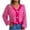Hot Pink sweater for Women, variant on HAPIMO Womens Y2K Long Sleeve Cardigan Fall Fashion V Neck Knitted Cardigan Dressy Casual Stripe Buttons Sweaters Tops Teen Girls Clothes Gray M