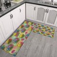 thumbnail image 2 of Pioneer Flower Floral Print Pattern Kitchen Rugs Sets Of 2, Anti Fatigue Non Slip Washable Floor Mats for Kitchen Sink Laundry, 17X30 Inch + 17X47 Inch, 2 of 6