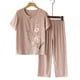 thumbnail image 3 of Pantalones de Mujer Traje de Verano Impreso de Manga Corta Cuello Redondo Top & Shorts Set, Delgado Y Casual de las Mujeres Pantalones Casuales, 3 of 3