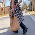 thumbnail image 3 of Women's Woven Beach Bag Cute Bohemian Woven Tote With Colourful Beads Woven Aesthetic Shoulder Tote Bag, 3 of 7