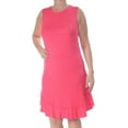 thumbnail image 2 of maison Jules Womens Ruffled-Hem Bodycon Dress, Pink, Large, 2 of 3