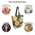 thumbnail image 7 of FORMRS Womens Canvas Tote Bag with Zipper Inner Pocket Shoulder Handbag, Bright Floral, 7 of 7