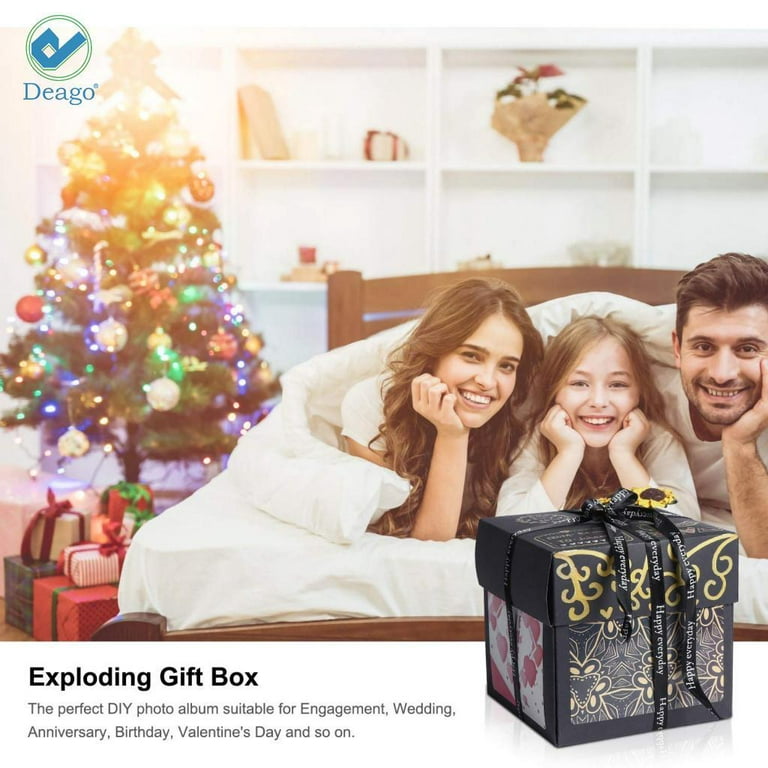 Kicpot Explosion box,Surprise DIY Photo Album,Gift Box with 6 Faces Love  Memory box for Boyfriend wife mom Wedding Anniversary