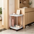 thumbnail image 4 of Narrow Rolling Mobile Side Table with Wheels, Slim Storage Cart for Bedroom Living Room Couch Bedside, 4 of 6