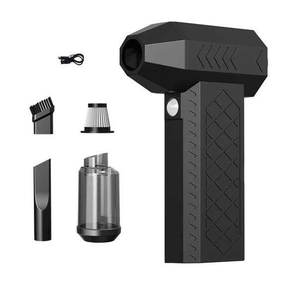Souffleur d'Air Portatif à DEL Turbo avec 3 Réglages de Vitesse, Rechargeable par USB, Retrait Rapide, Design Ergonomique Mini pour un Nettoyage Efficace