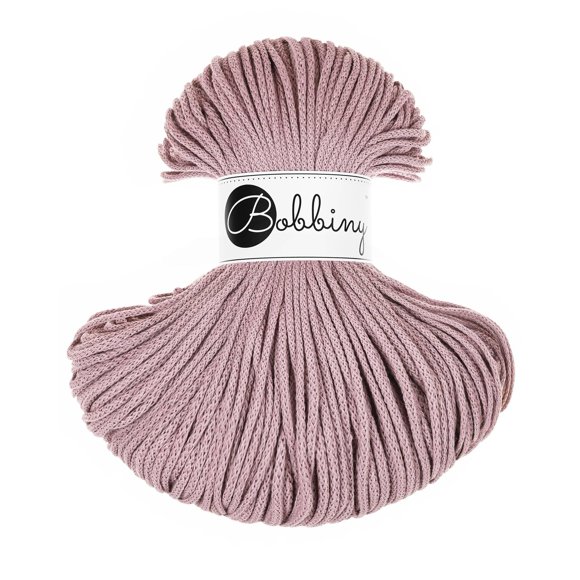 Cordón de macramé Bobbiny Junior 3 mm 100 m malva algodón