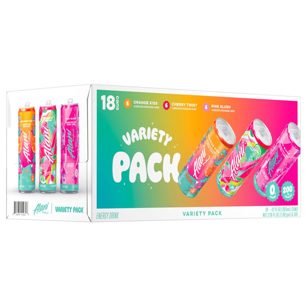 Alani Nu Energy Drink Variety Pack 12 fl oz Cans, 18 Count Assorted Flavors Low Calorie Sugar Free Beverage